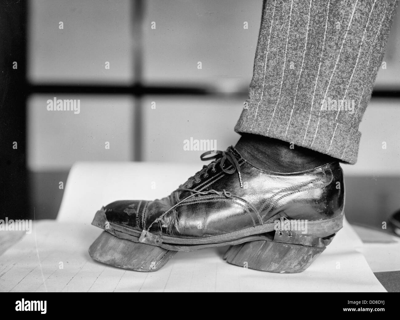 Cow Shoes - Shoes made to leave cow prints instead of foot prints during Prohibition America, 1920s Stock Photo