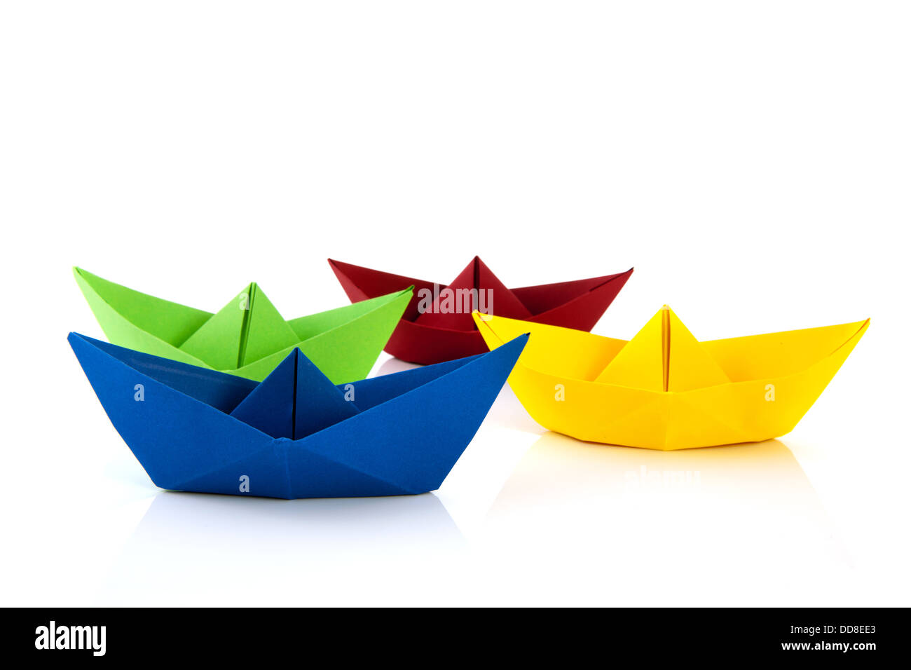 colorful paper boat Stock Photo