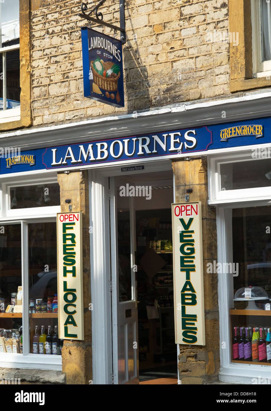 Lambournes family Greengrocers shop, Stow on the Wold, Cotswolds, Gloucestershire, England Stock Photo