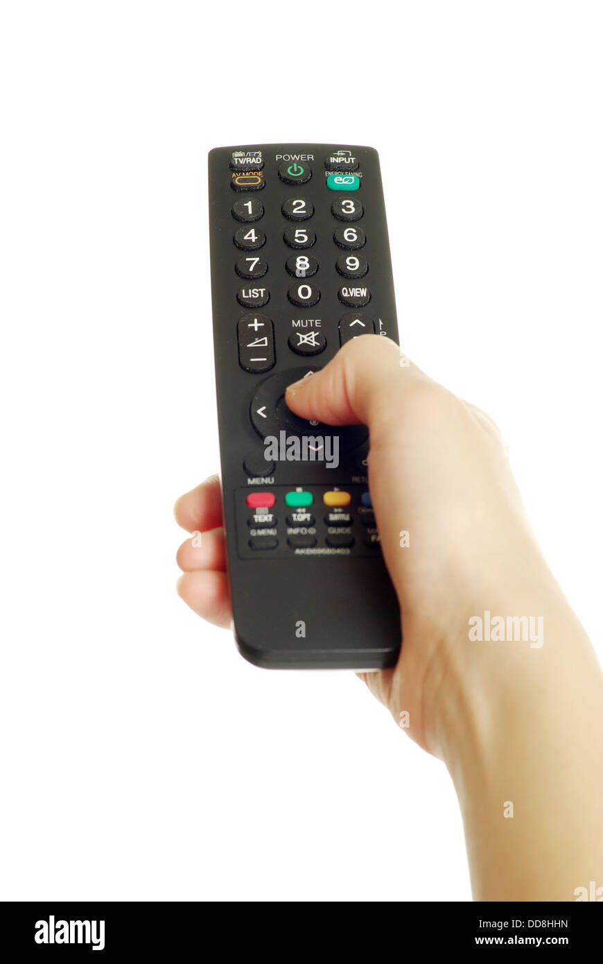 remote control in hand Stock Photo Alamy