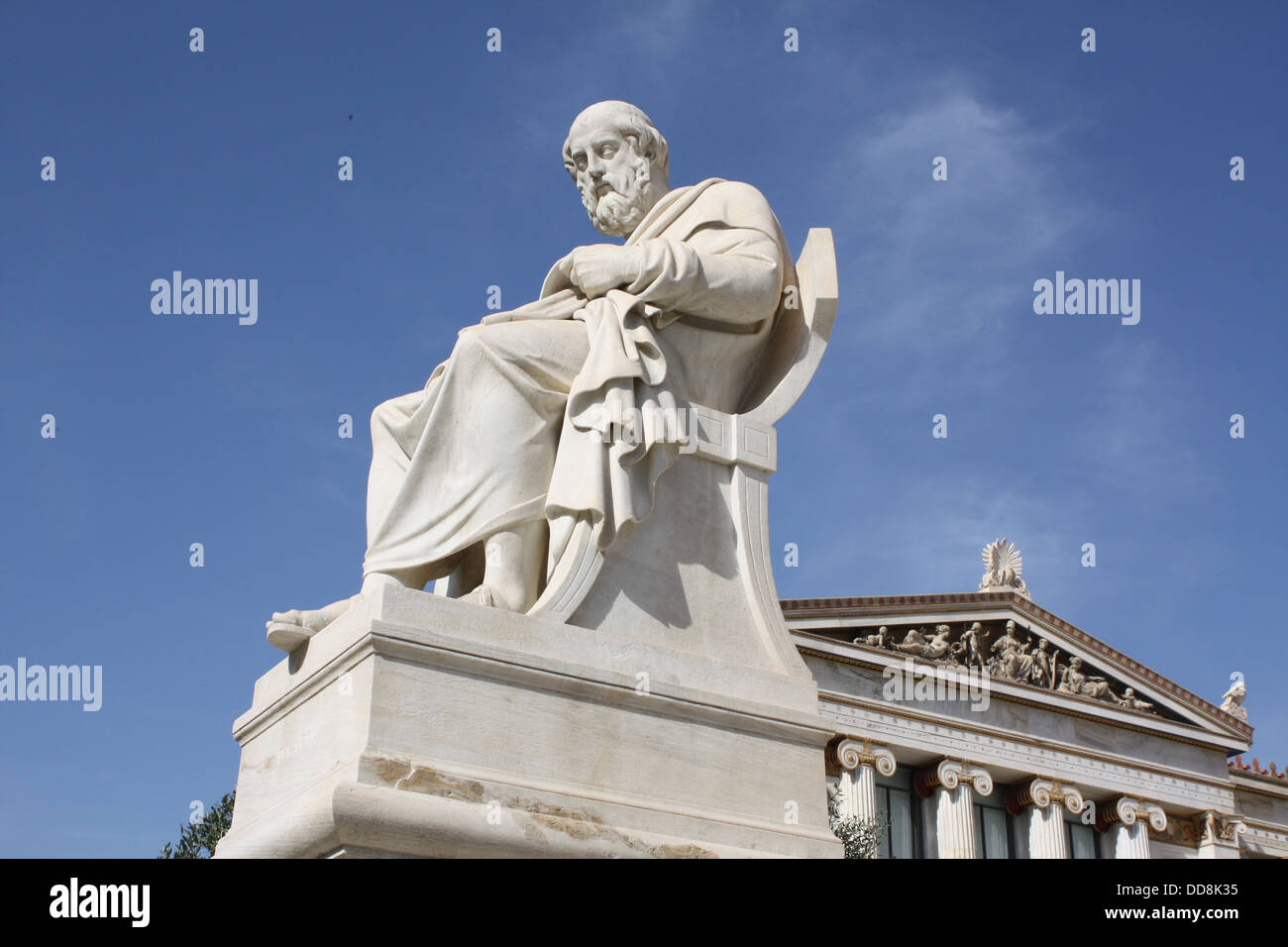 Statue of Plato in Athens, Greece. Stock Photo