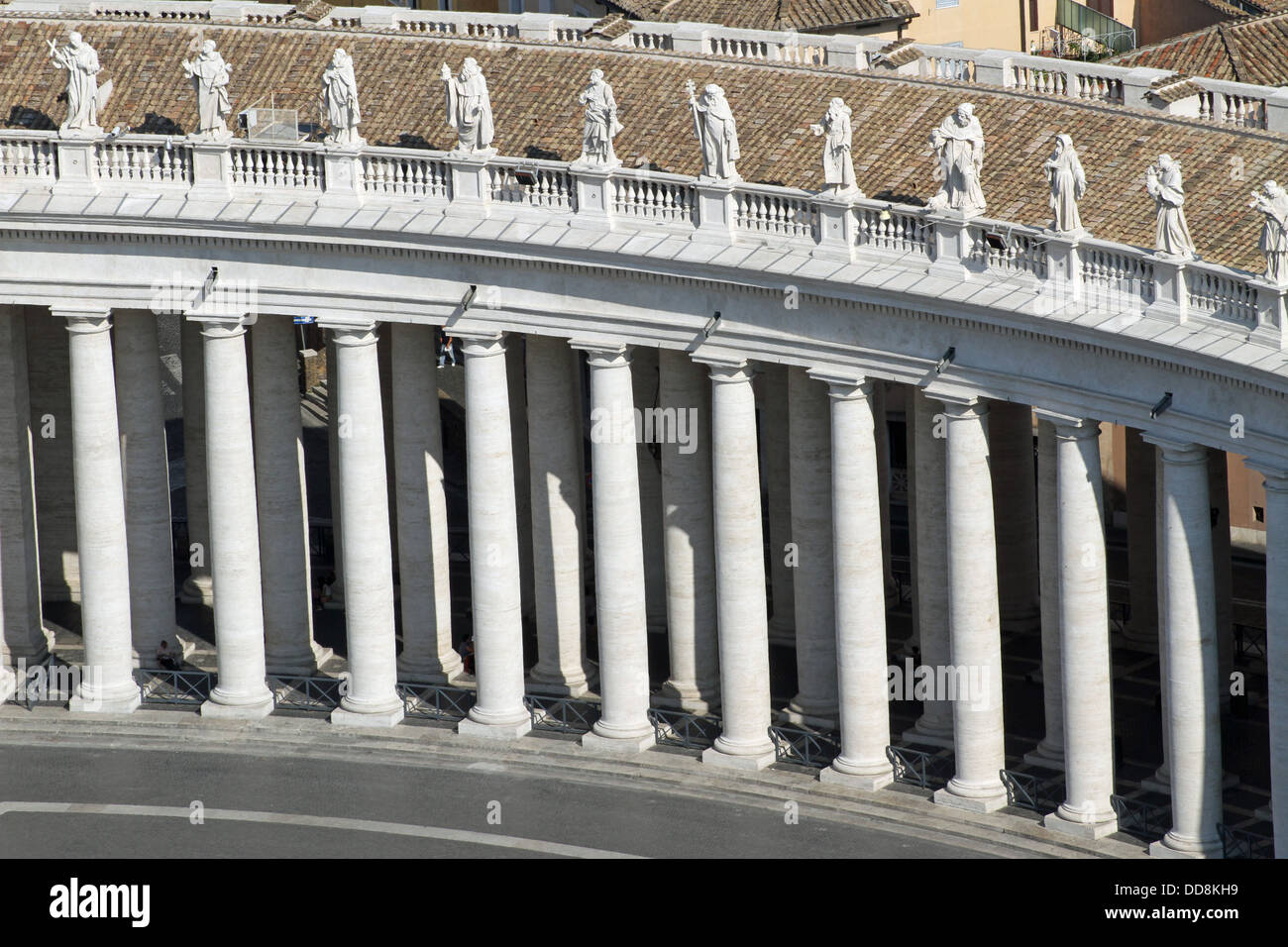 Colonnade designed by architect BERNINI in St. Peter's square in Rome