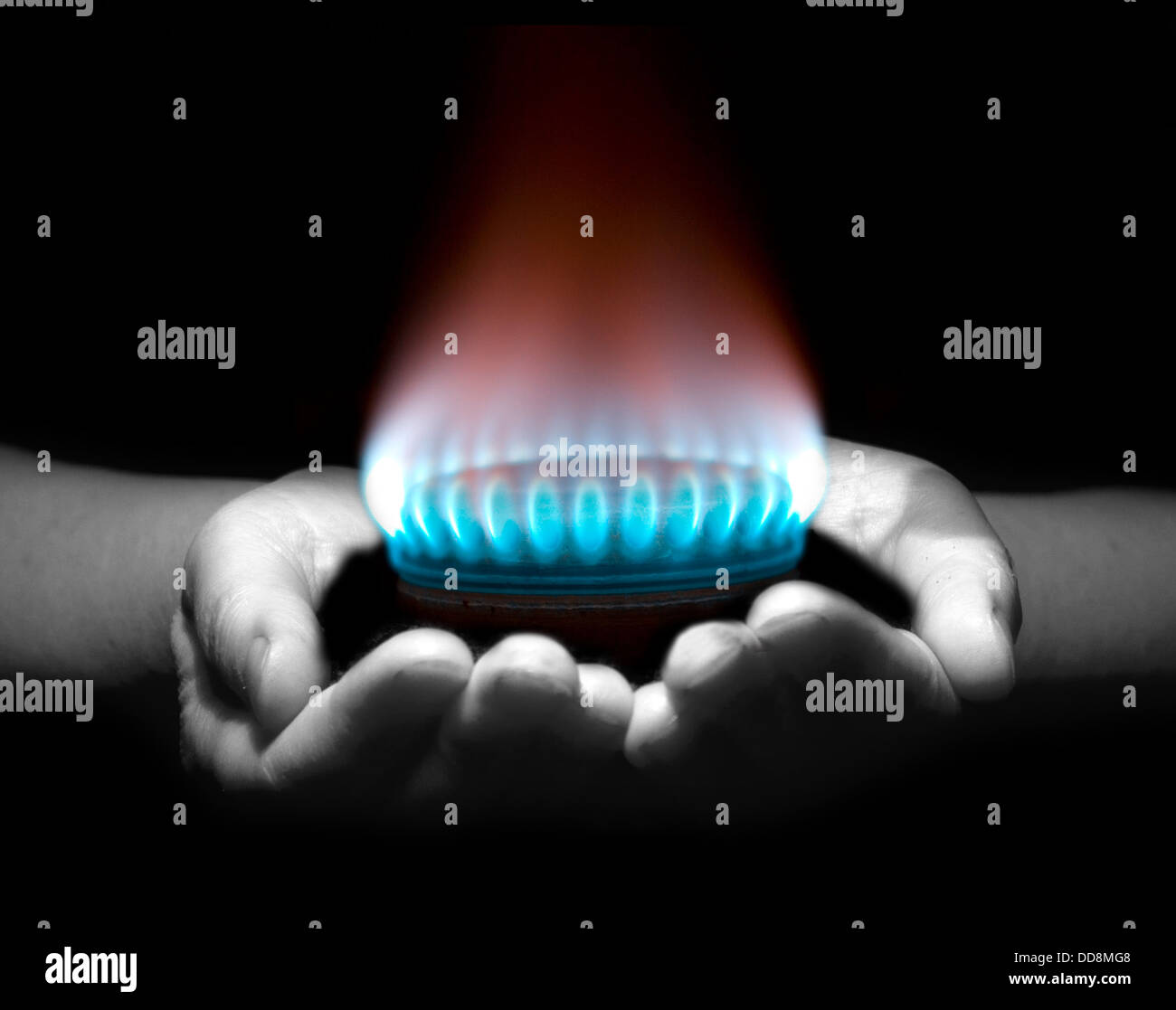 gas in hands Stock Photo Alamy