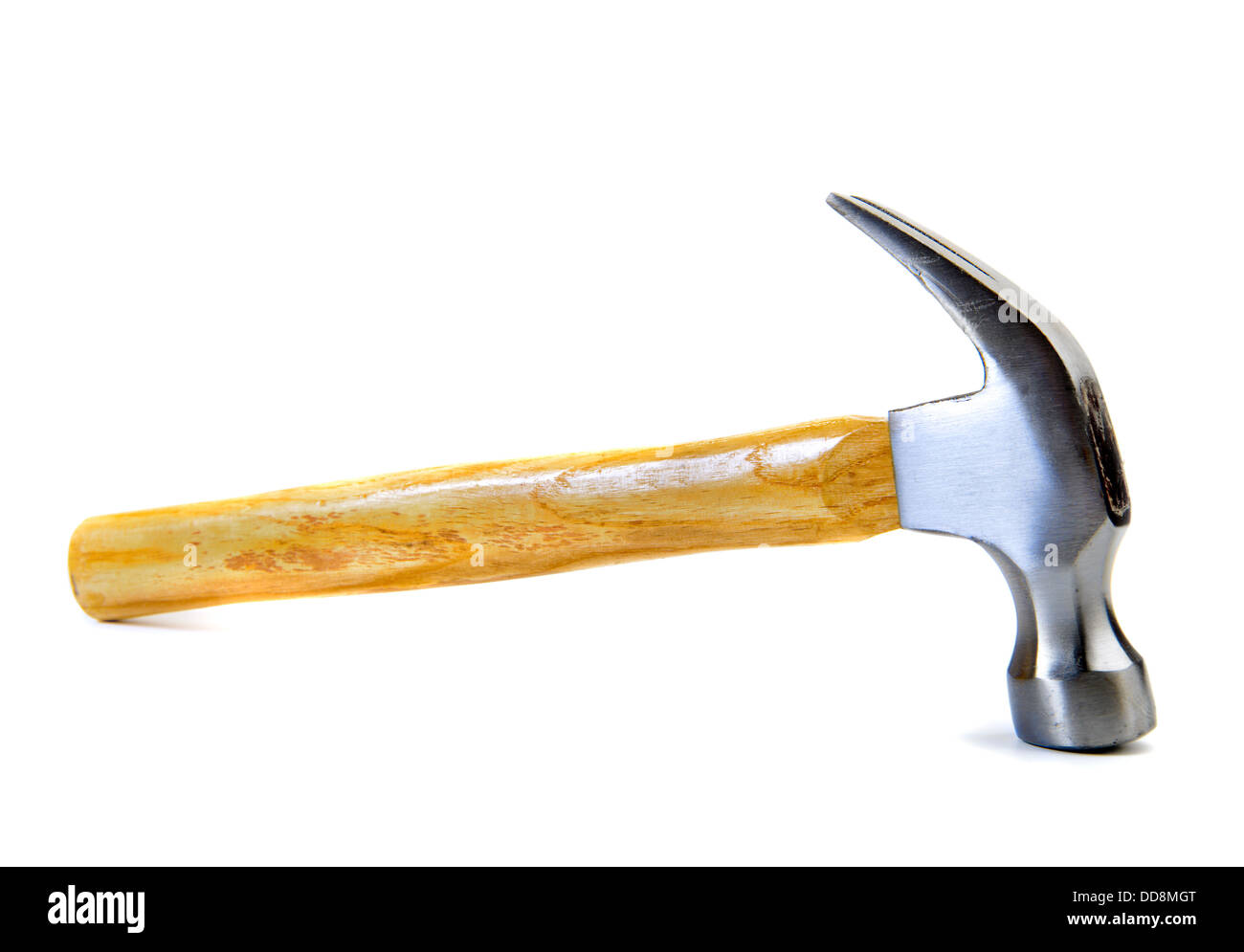 Oriented claw hammer isolated over white Stock Photo