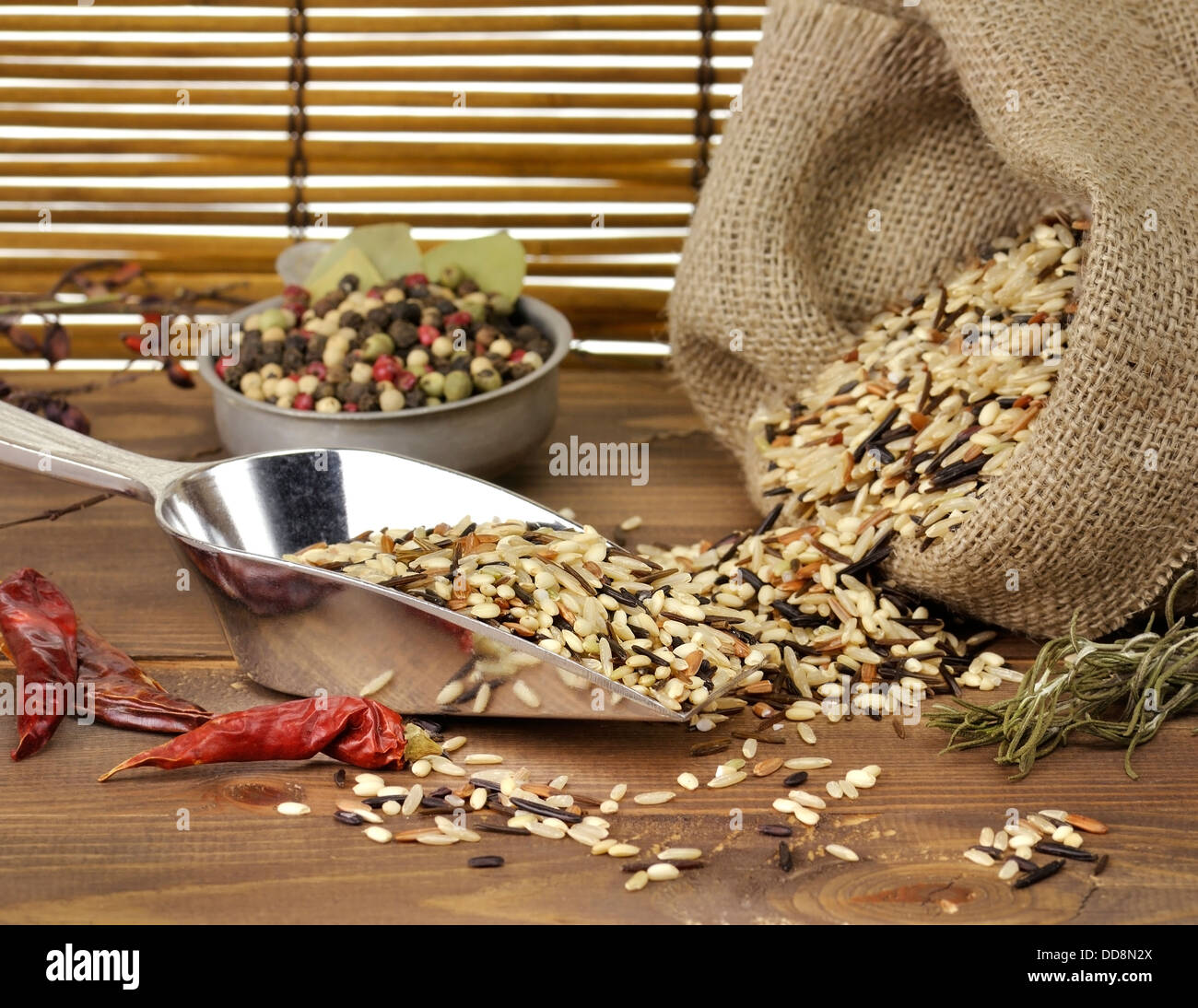 Wild Rice And Spices Stock Photo Alamy