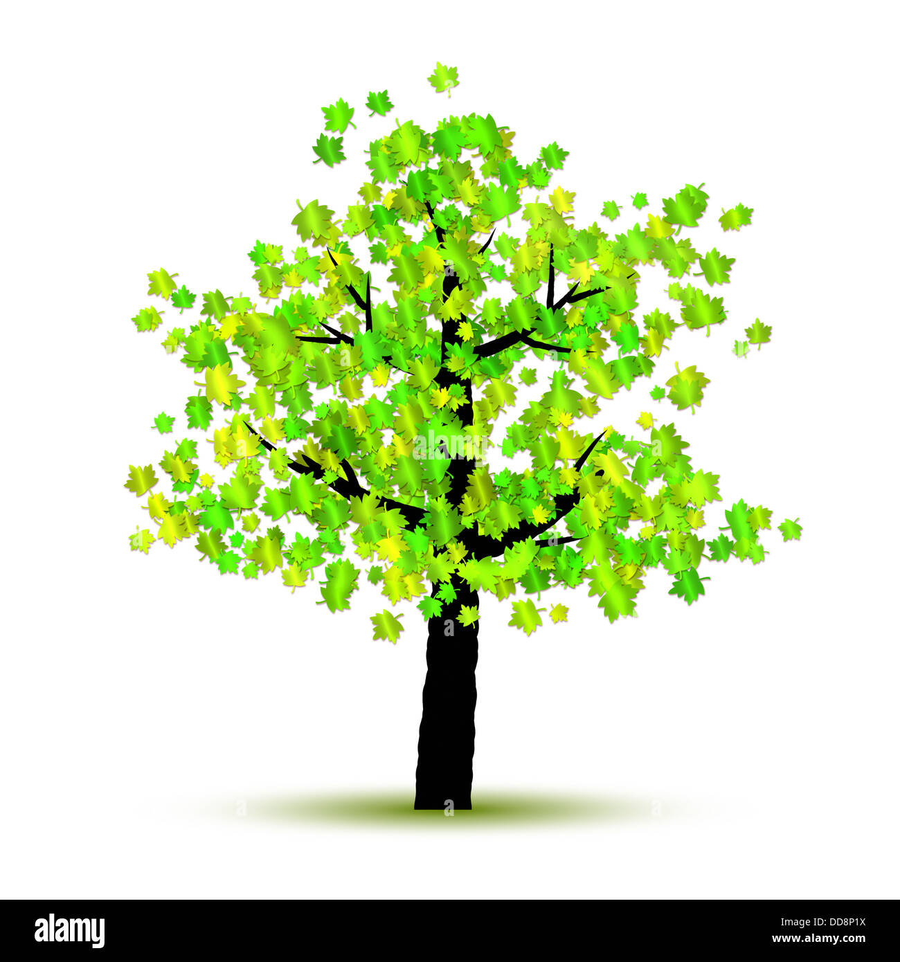 Simple green tree illustration hi-res stock photography and images - Alamy
