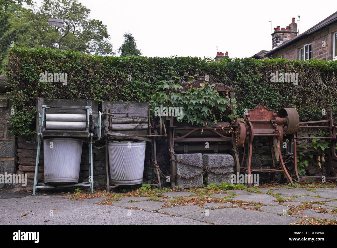 old fashioned vintage laundry mangles / machinery United kingdom Stock Photo