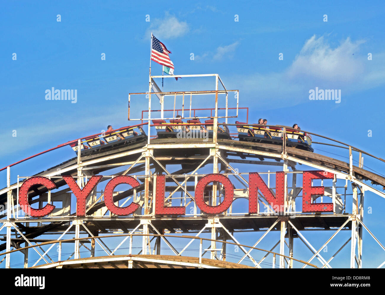 The Cyclone roller coaster ride in Coney Island Brooklyn, New York
