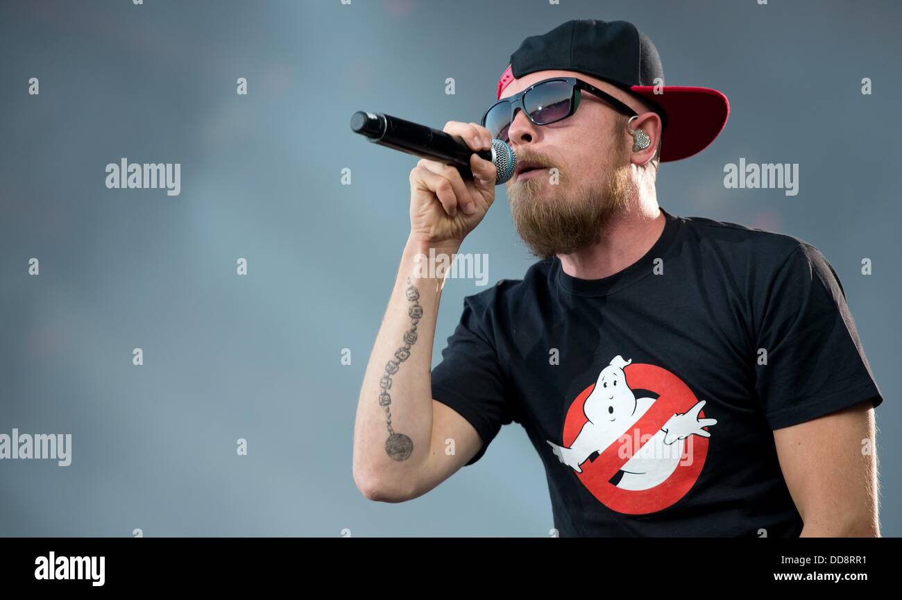 Jan Delay (Jan Philip Eissfeldt) of the German band 'Beginner' performs on stage in Hamburg ...