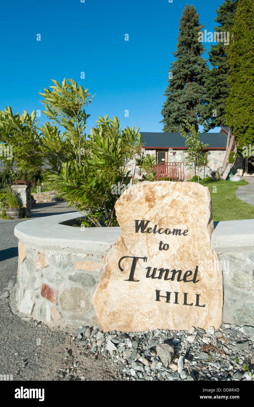 USA, Washington, Lake Chelan. the entrance to Tunnel Hill Winery in the