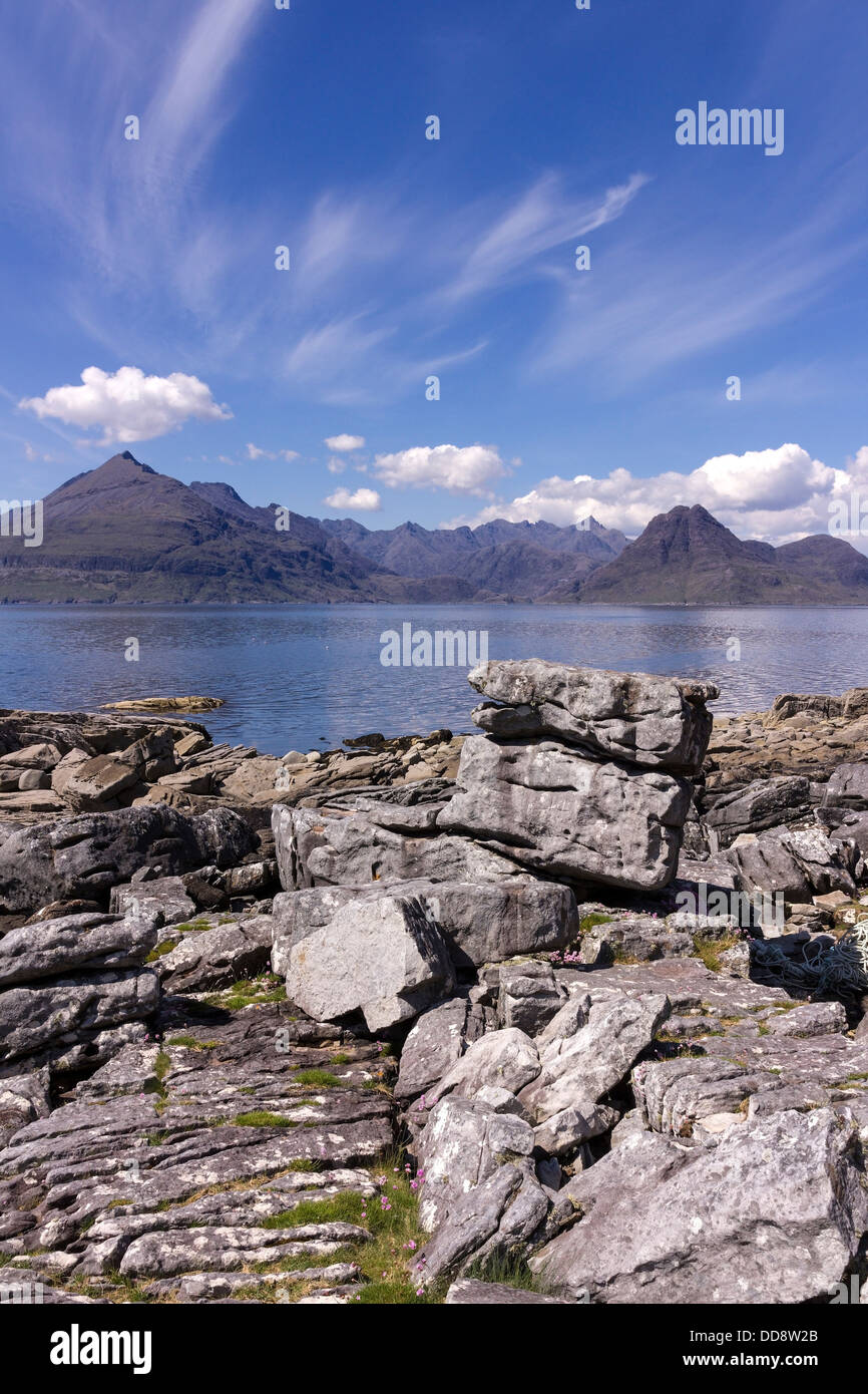 Black Cuillin Mountains and Loch Scavaig as seen from Elgol, Isle of