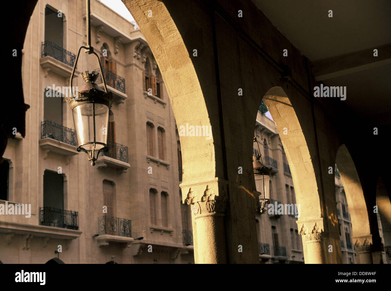 Arcades in the central business district, Beirut, Lebanon Stock Photo