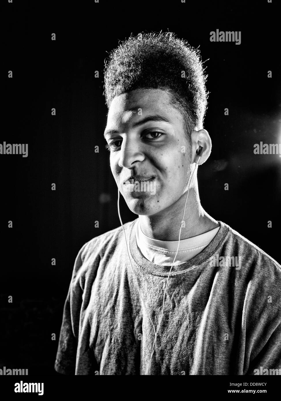 Mixed race teenager Black and White Stock Photos & Images - Alamy