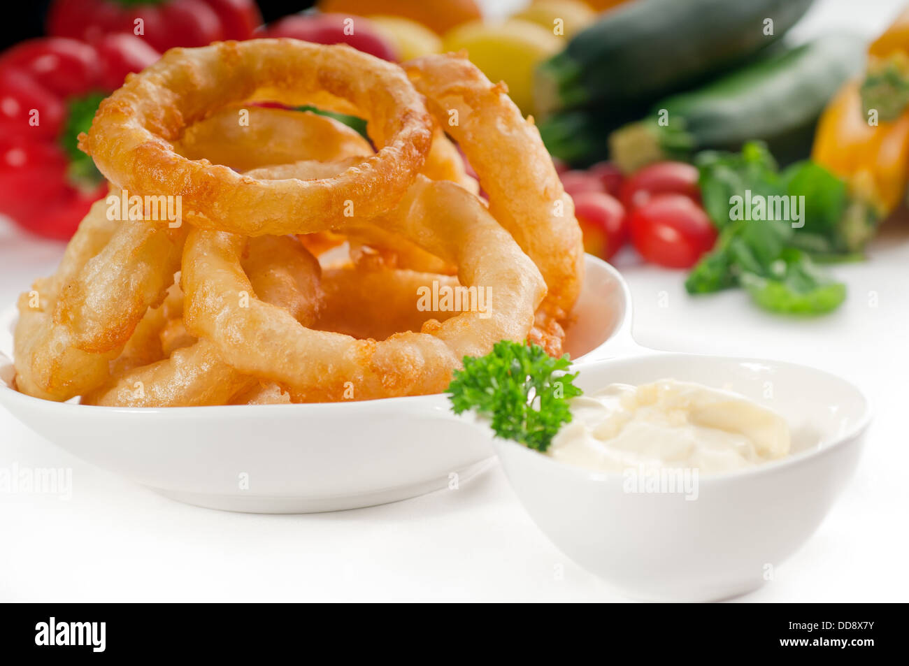 golden deep fried onion rings Stock Photo Alamy