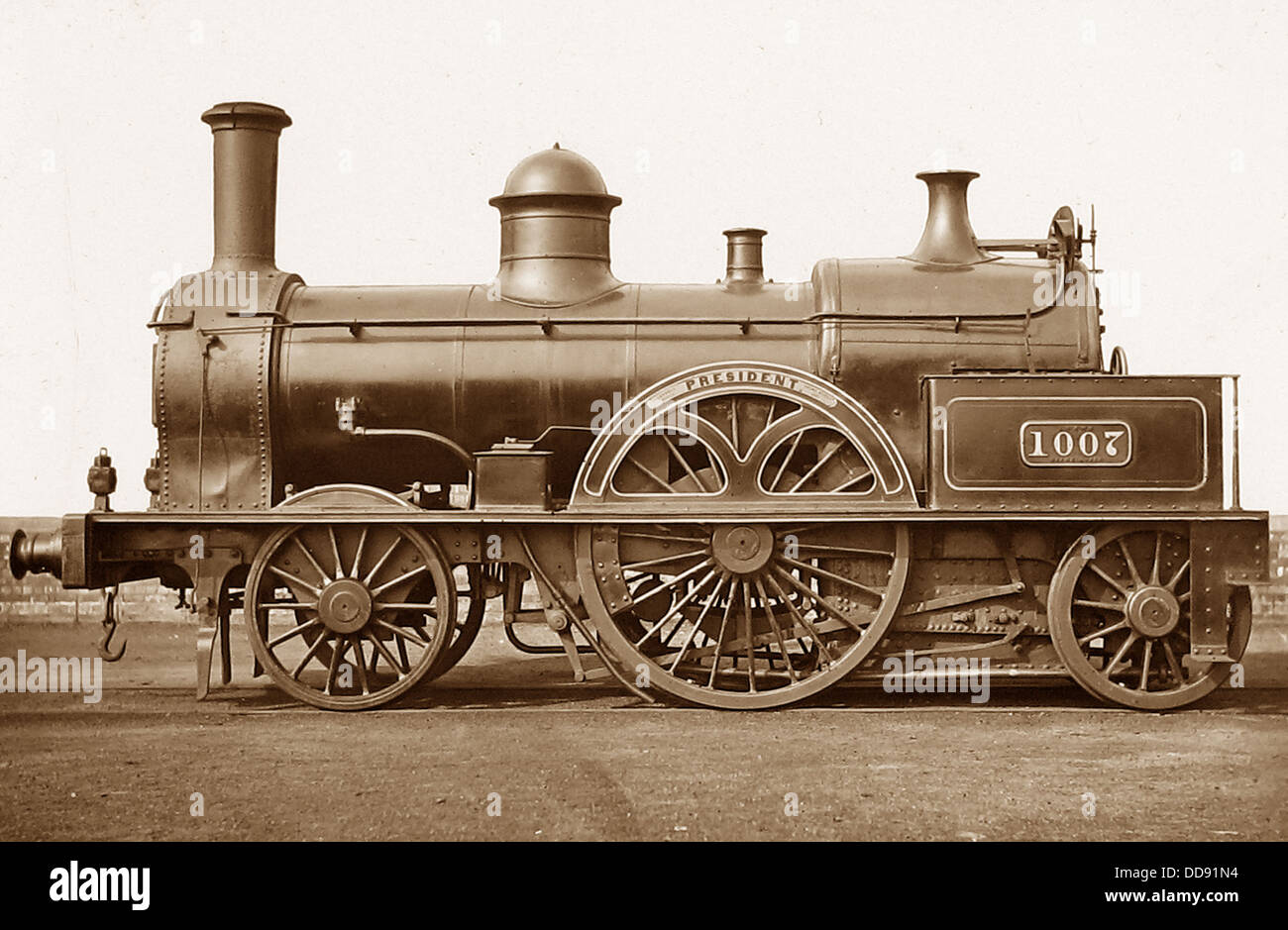 LNWR 'President' steam locomotive Victorian period Stock Photo