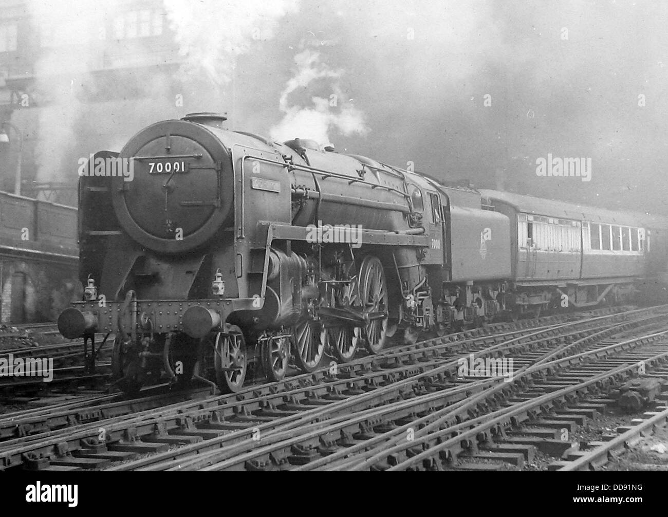 BR Britannia Class Steam locomotive 70001 Lord Hurcomb possibly 1950s Stock Photo