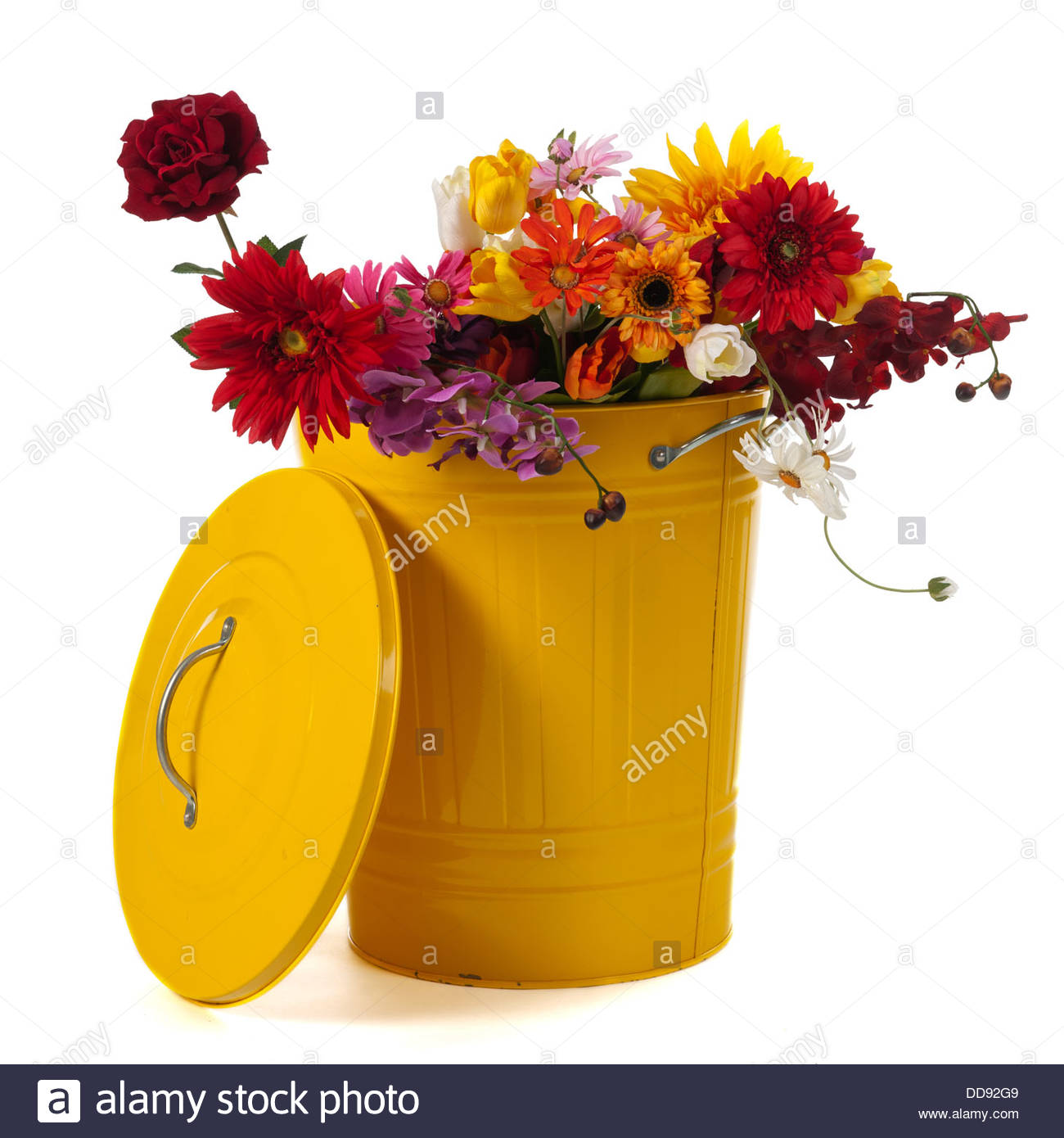 Trash Can Flowers Stock Photos & Trash Can Flowers Stock Images Alamy