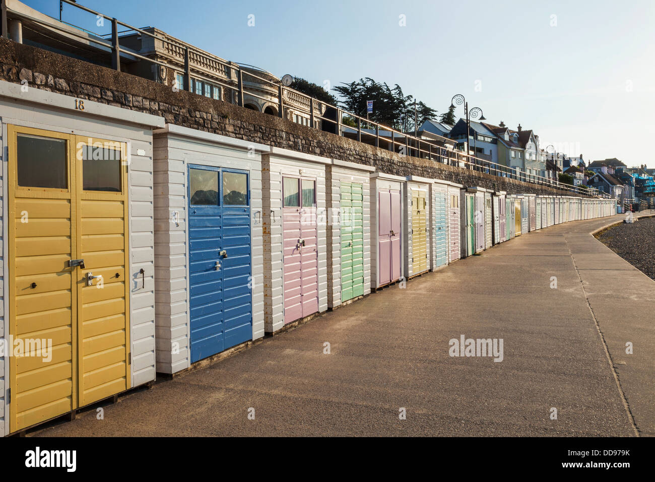 England, Dorset, Lyme Regis, Beach Huts Stock Photo Alamy