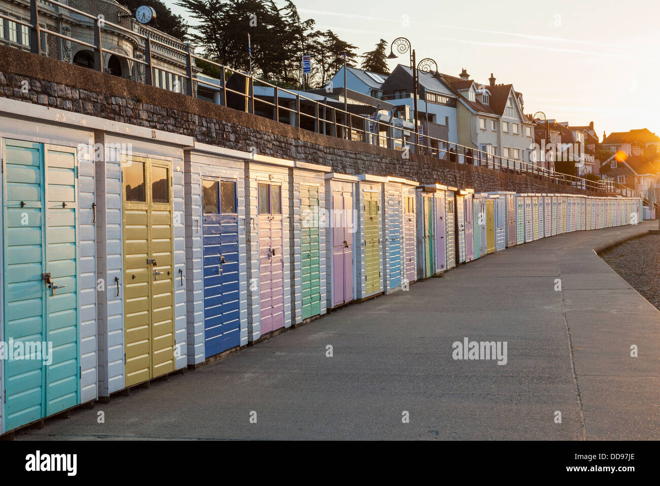 England, Dorset, Lyme Regis, Beach Huts Stock Photo Alamy