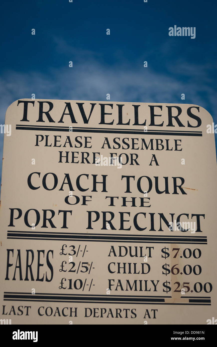 Travellers sign Stock Photo