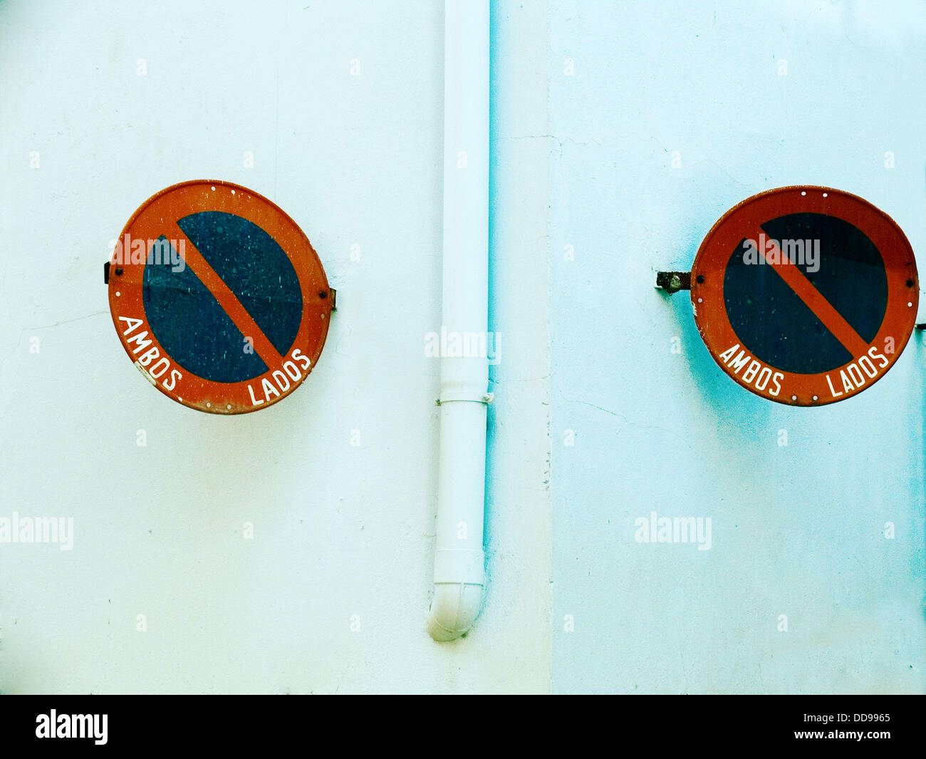 No Parking signs. Spain Stock Photo Alamy