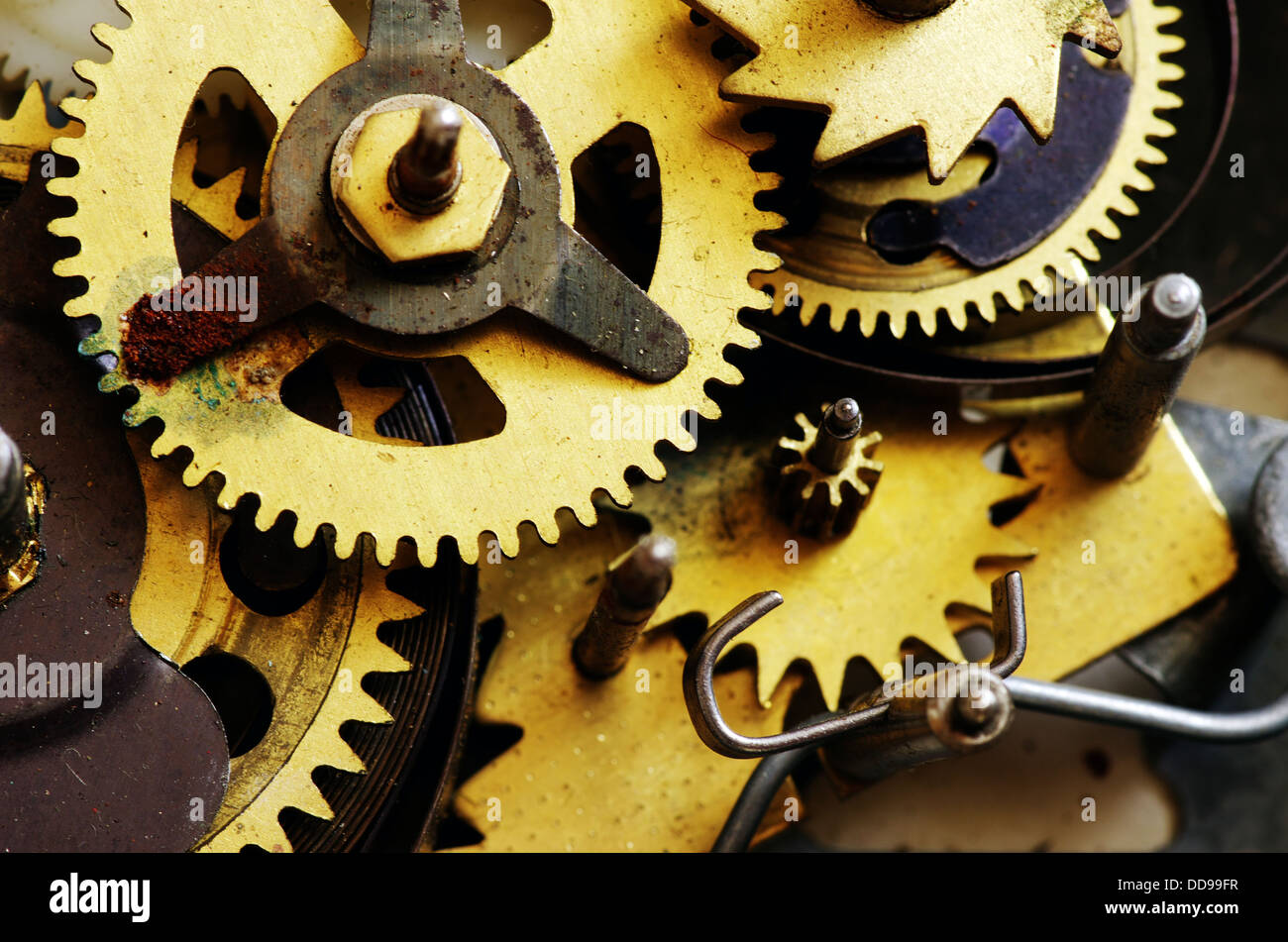metal clock mechanism Stock Photo Alamy