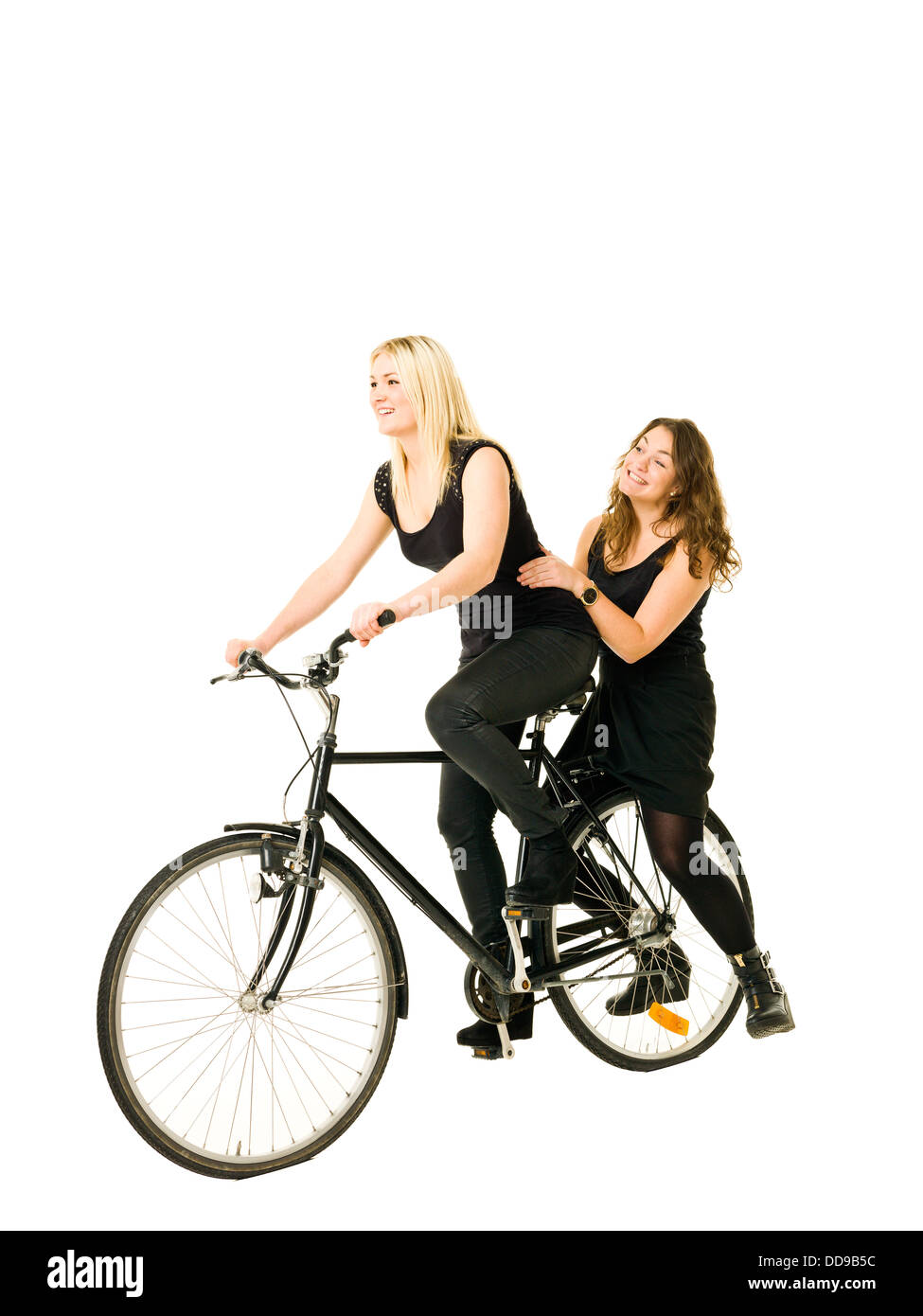 Women on bicycle Stock Photo Alamy