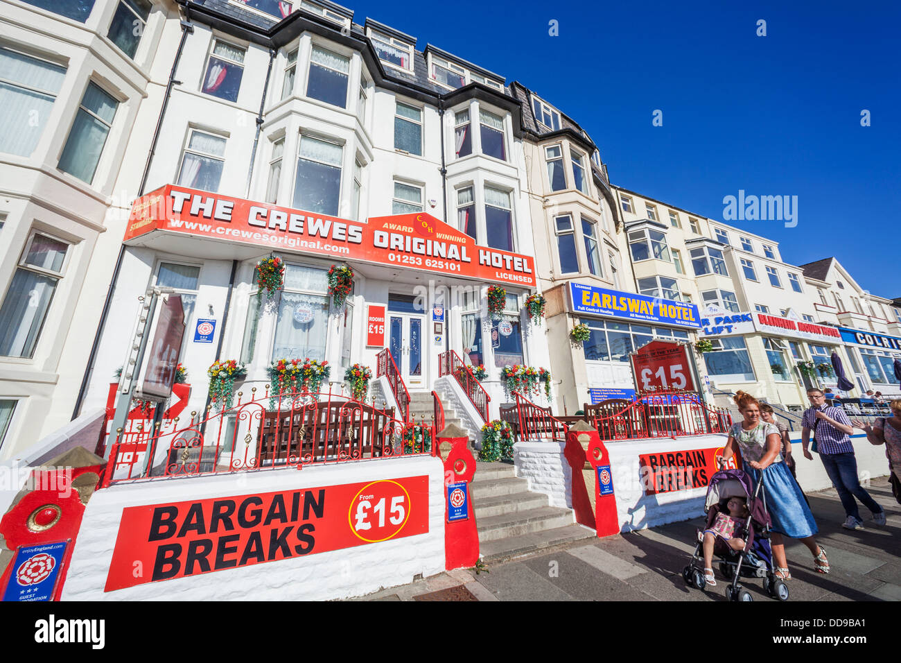 England, Lancashire, Blackpool, Seafront Guest Houses Stock Photo Alamy
