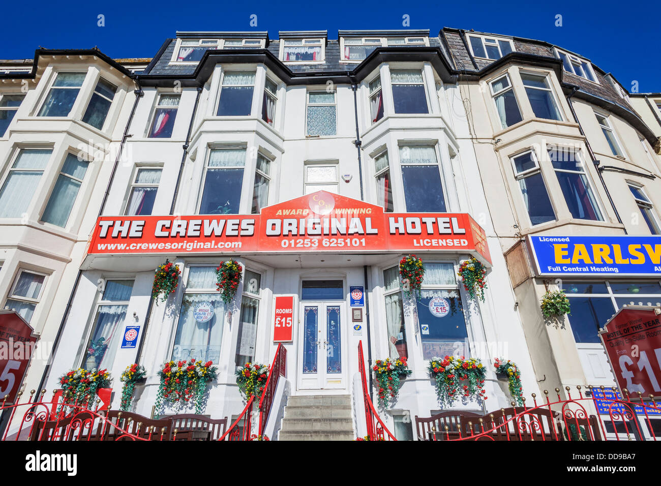 England, Lancashire, Blackpool, Seafront Guest Houses Stock Photo Alamy