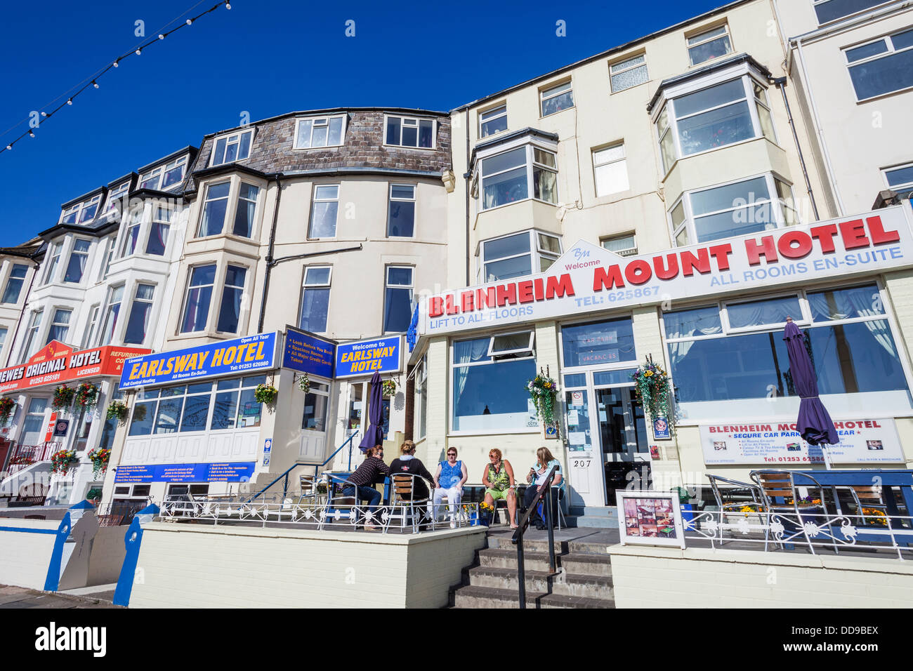 England, Lancashire, Blackpool, Seafront Guest Houses Stock Photo Alamy