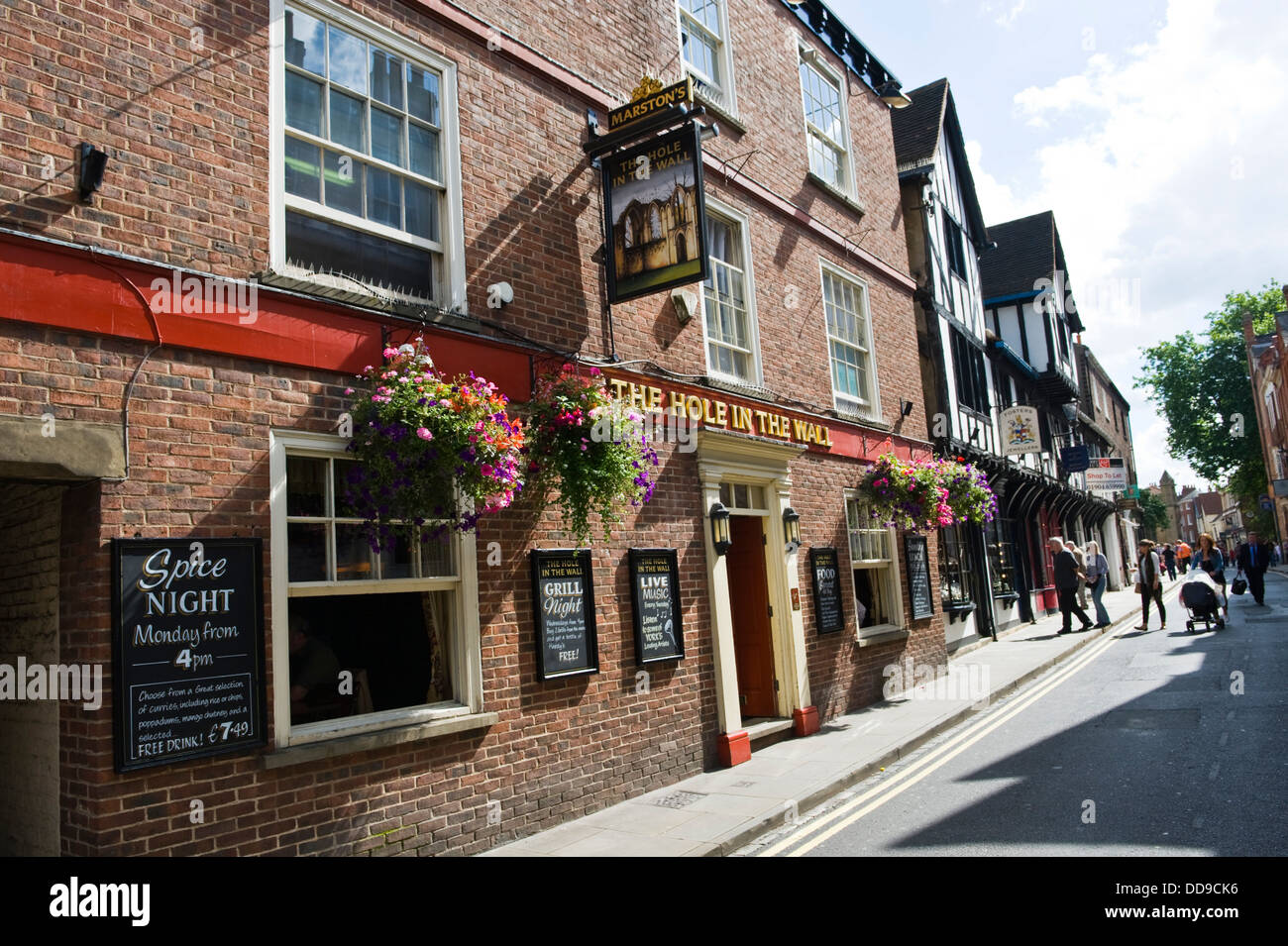 Exterior of THE HOLE IN THE WALL traditional pub in the city centre of York North Yorkshire