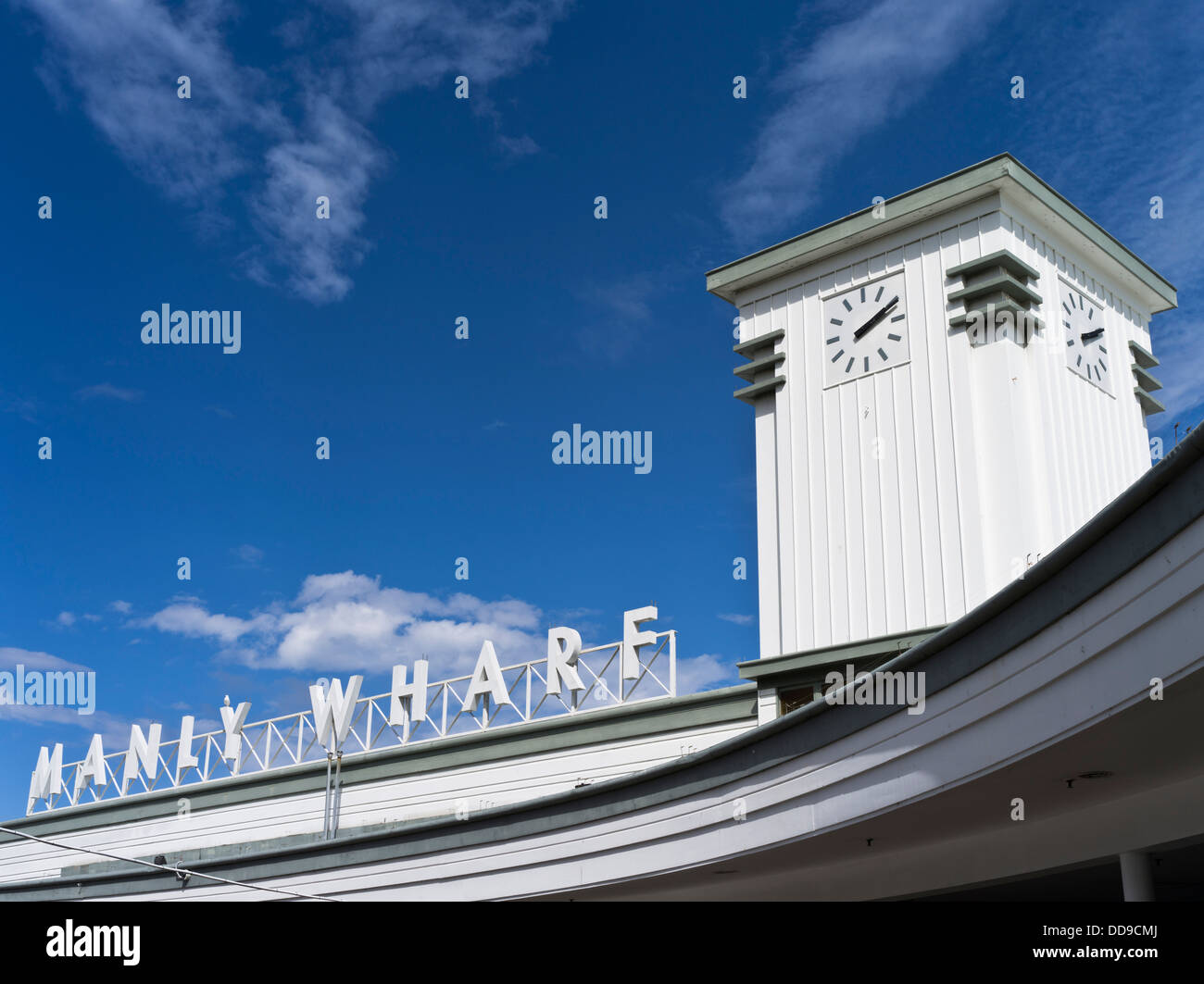 dh  MANLY AUSTRALIA Manly Wharf pier clock tower sydney Stock Photo