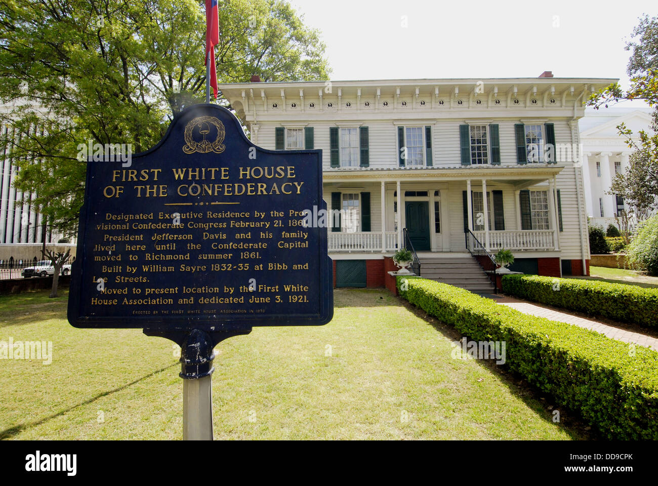 The first White House of the Confederacy in the historic city of Montgomery. Alabama, USA Stock Photo