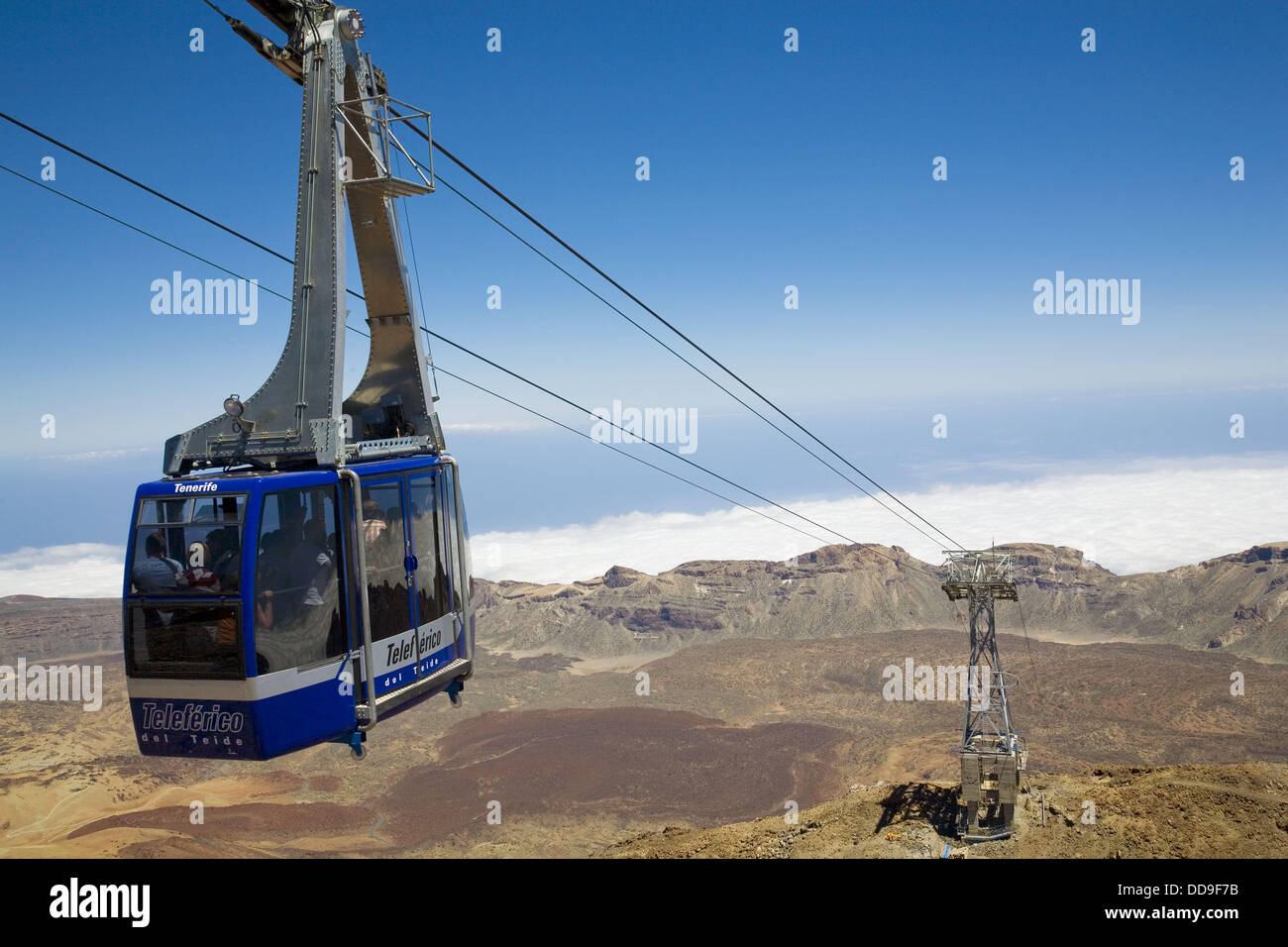 Cable car to Mount Teide, Las Cañadas del Teide National Park. Tenerife,  Canary Islands, Spain Stock Photo - Alamy