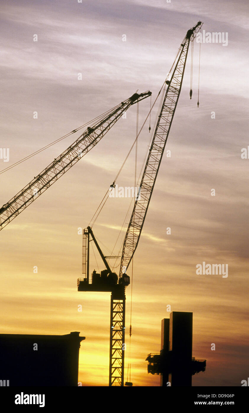 Construction cranes. New York City, USA Stock Photo Alamy