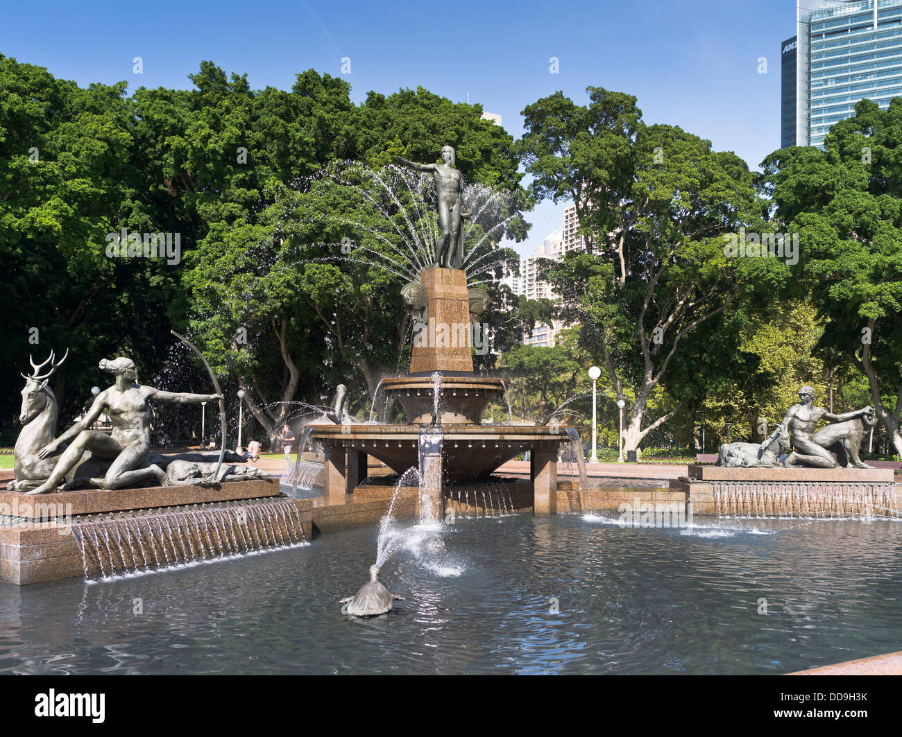 dh Hyde Park SYDNEY AUSTRALIA JF Archibald Memorial Fountain pool Stock