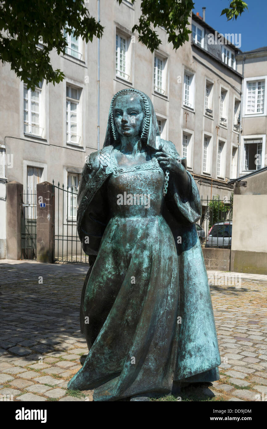 Statue of Anne de Bretagne in Nantes France Stock Photo