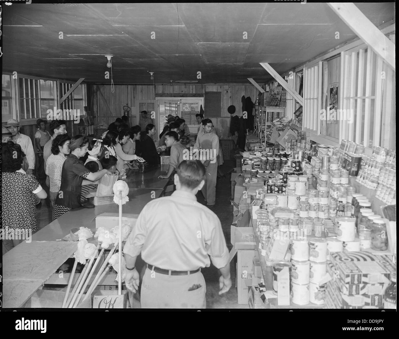 Jerome Relocation Center, Denson, Arkansas. The Interior of the cooperative store in Block 8, from . . . - - 538884 Stock Photo