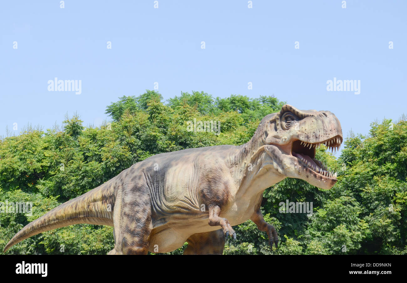 Tyrannosaurus rex is arguably the most famous dinosaur of all. It lived during the last 5 million years of the Cretaceous period Stock Photo
