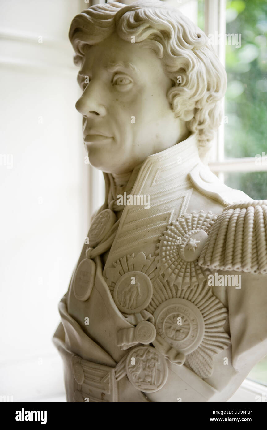 Marble bust of Horation Nelson, British naval hero Stock Photo