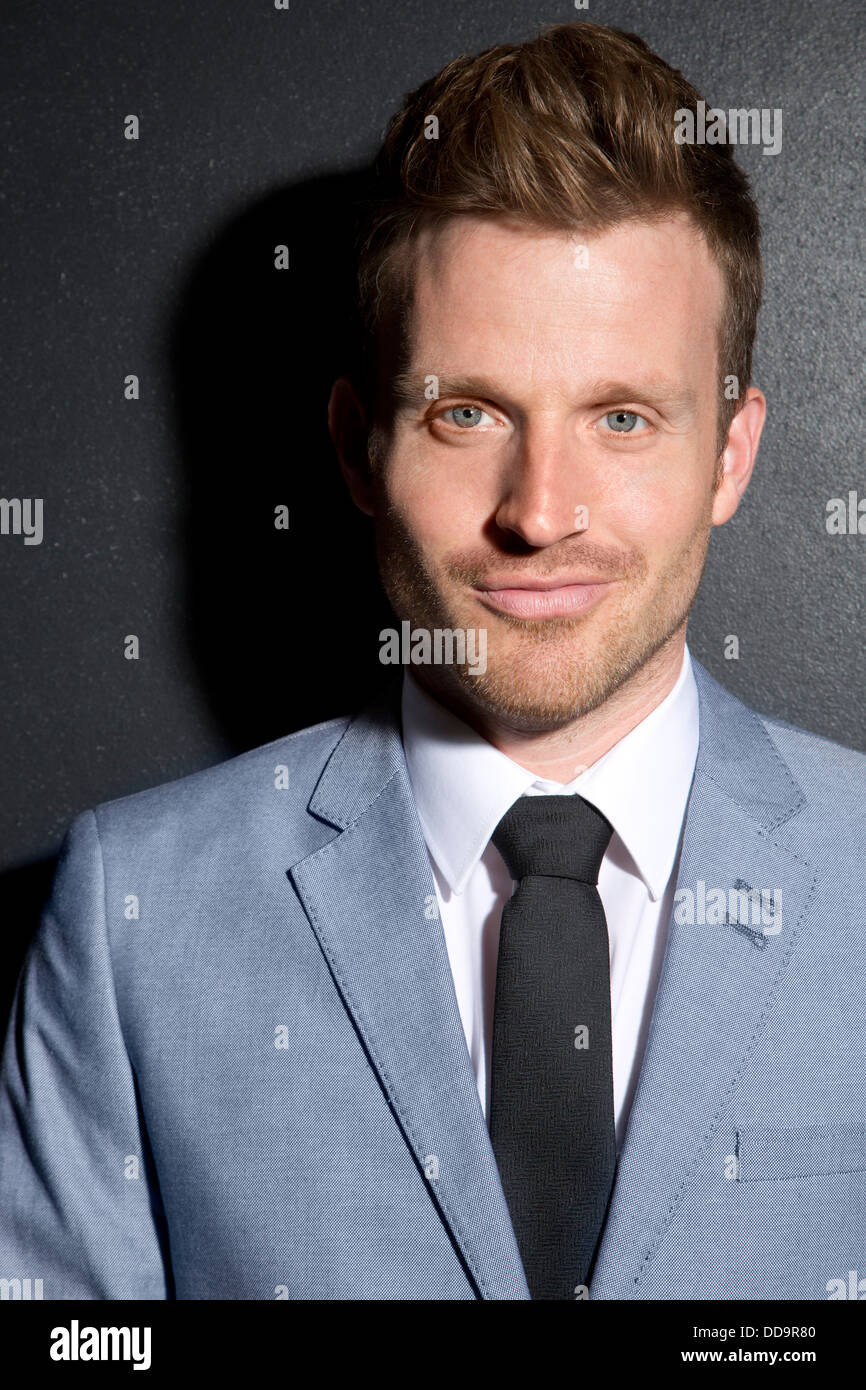 Portrait of businessman smiling, close up Stock Photo - Alamy