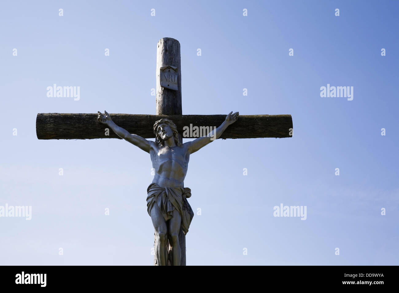 Wooden Cross (Crucifix) with a figure of Jesus Christ on it. Laval, Quebec, Canada Stock Photo - Alamy