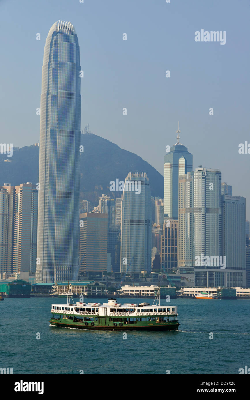 China, Hong Kong, Central from Kowloon, Ferry boat Stock Photo