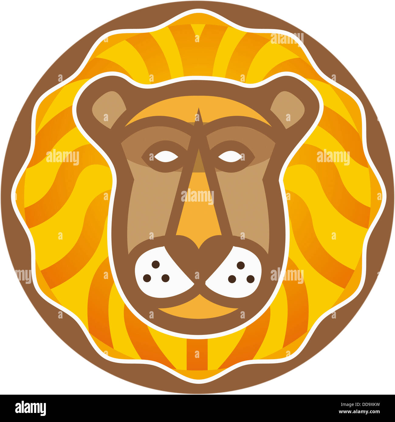 Astrological sign of lion on white background, close up Stock Photo