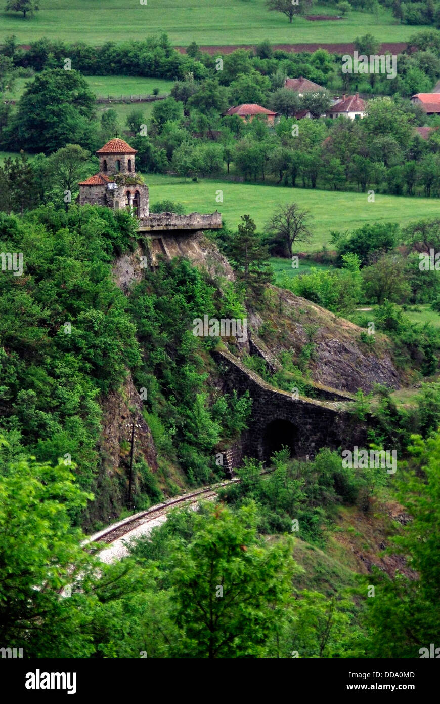 Remnants of the old Christian Orthodox church at the top of the hill ...