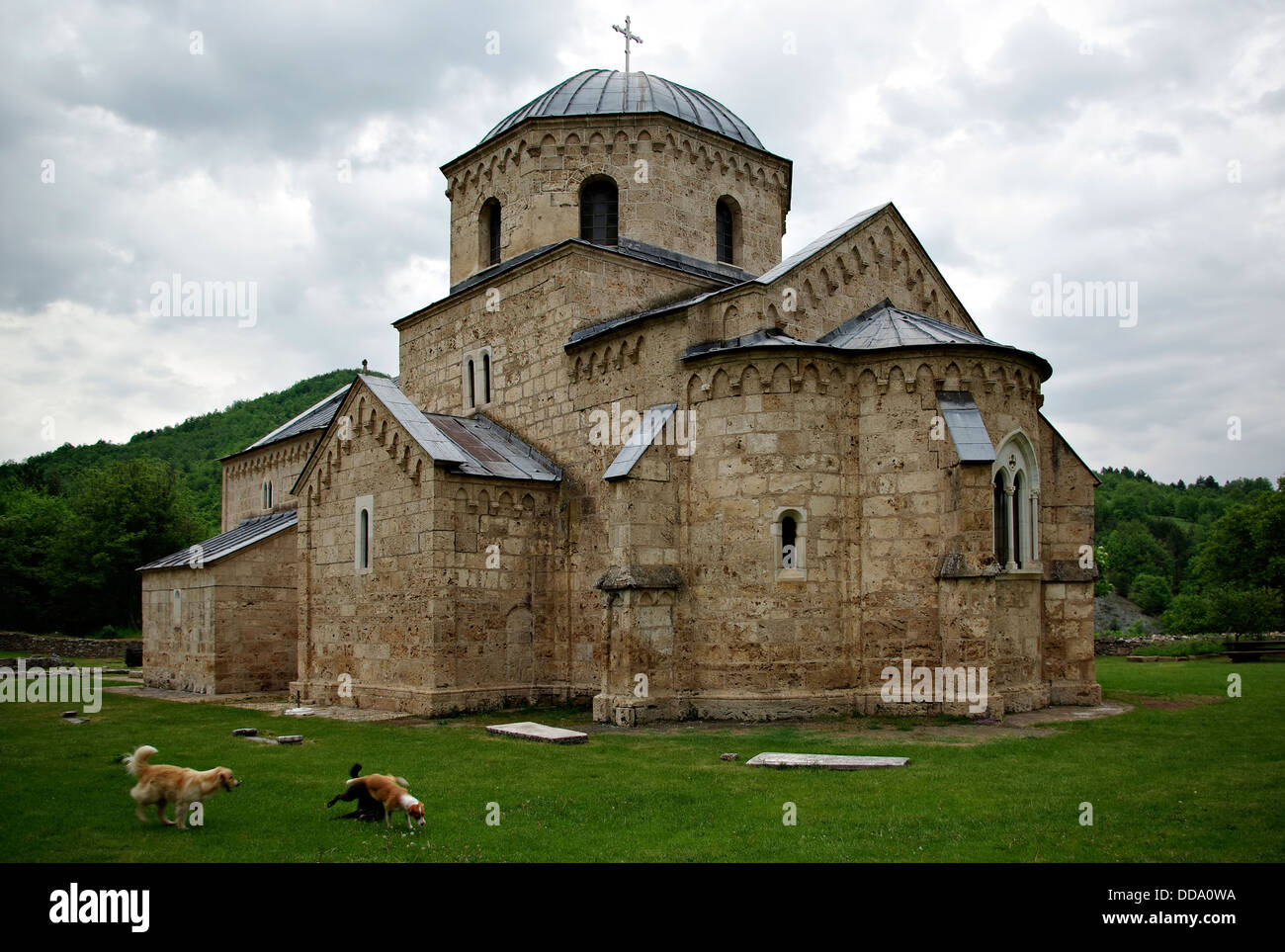 Serbian Orthodox monastery Gradac is located in the central part of Serbia, near the town of Raska. Stock Photo