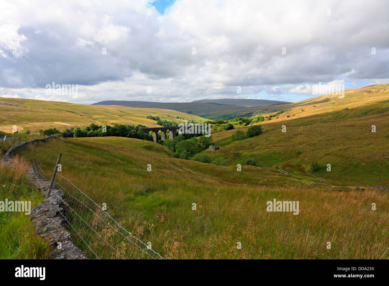 Dent Head Viaduct, Cowgill, Dent towards Baugh Fell, Cumbria, Yorkshire Dales National Park, England, UK. Stock Photo