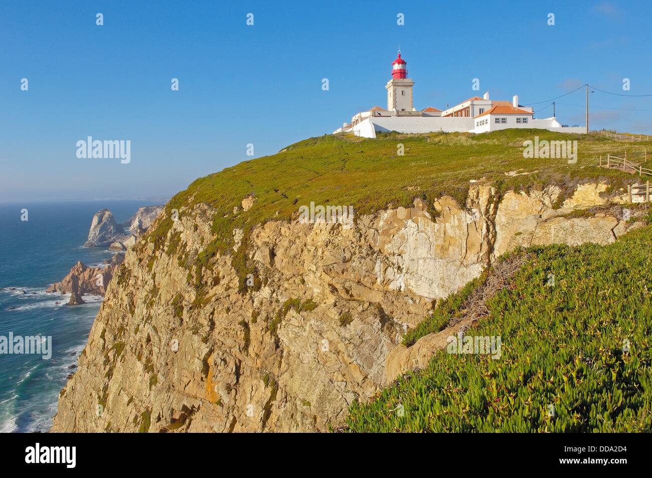 Cabo da Roca Lighthouse at Cape da Roca Lisbon district Sintra coast