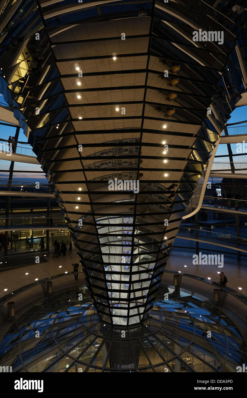 Germany: Inside view of the Reichstag dome Stock Photo