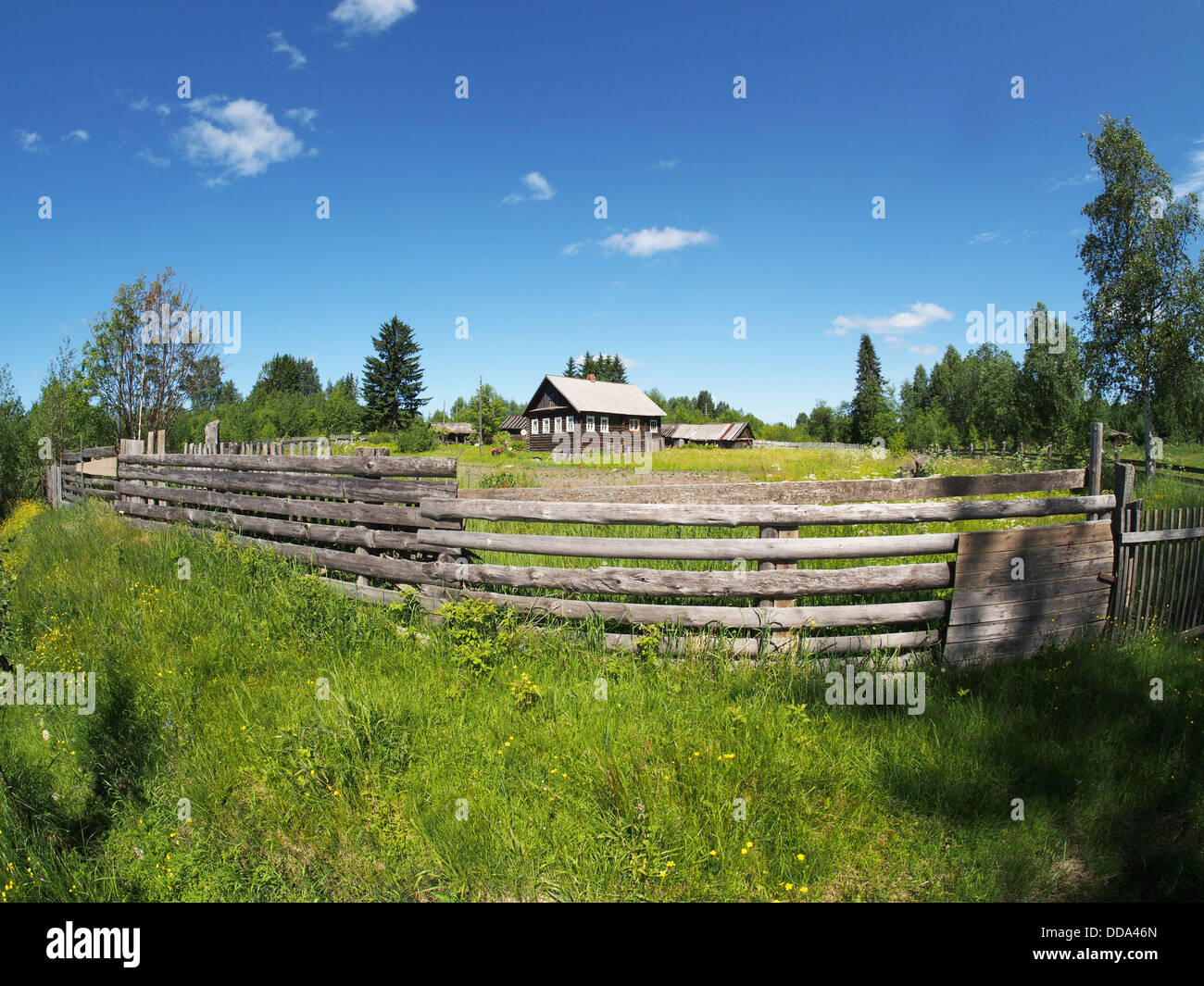 fence in the countryside Stock Photo - Alamy